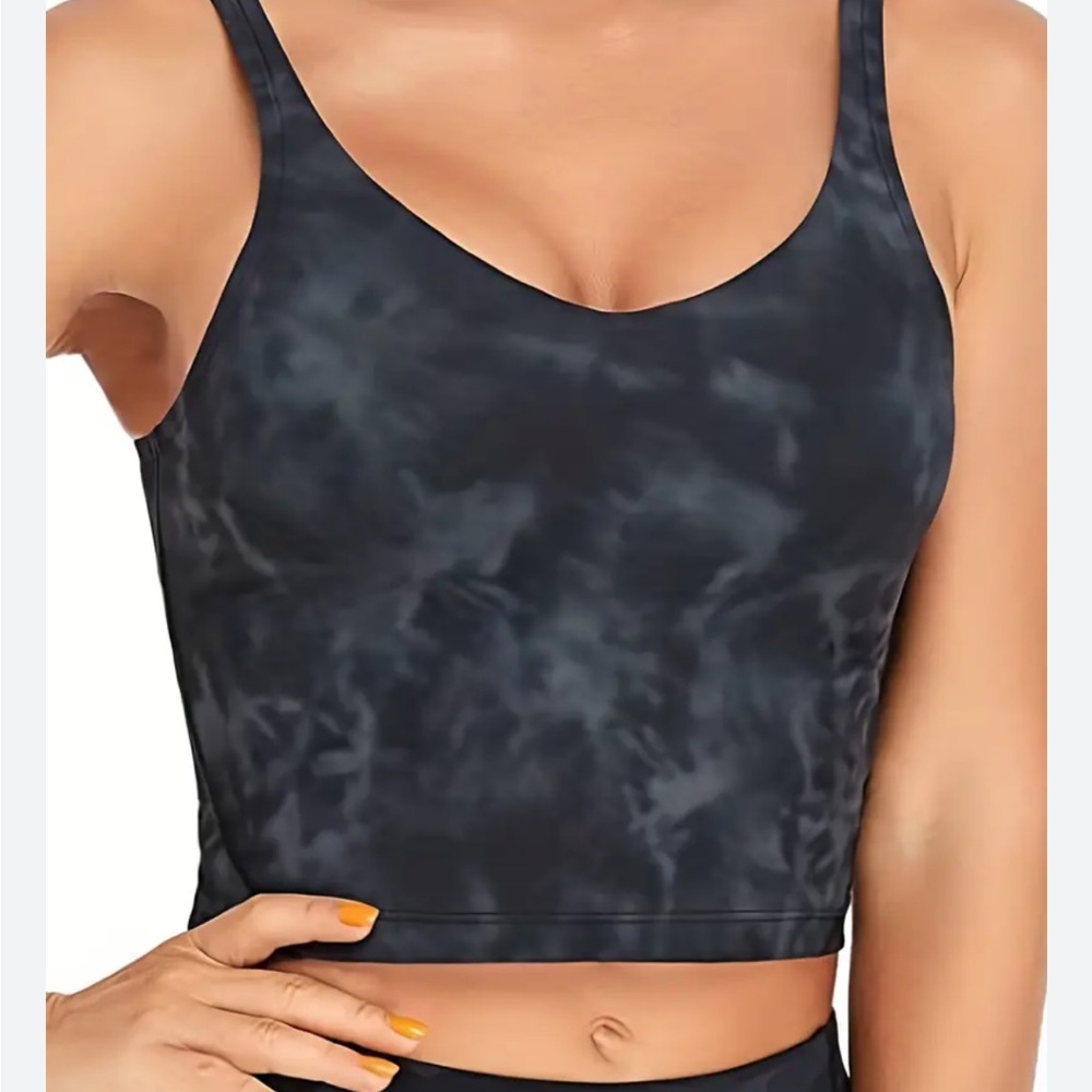 Lululemon Athletica Black Tie-Dye Crop Top